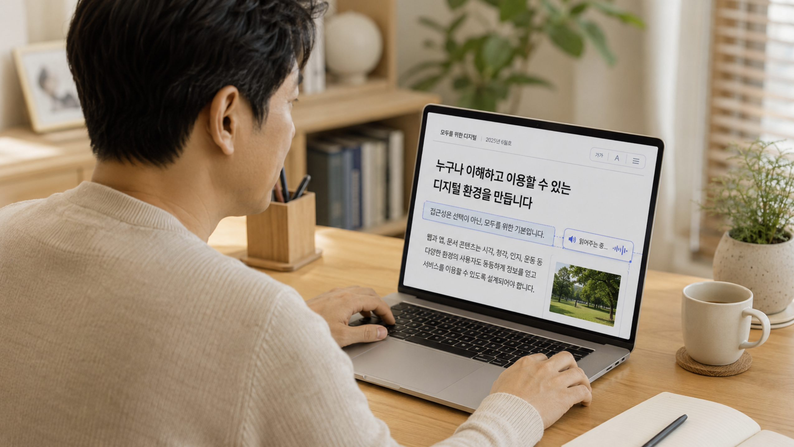 스크린리더를 통해 낭독되는 텍스트